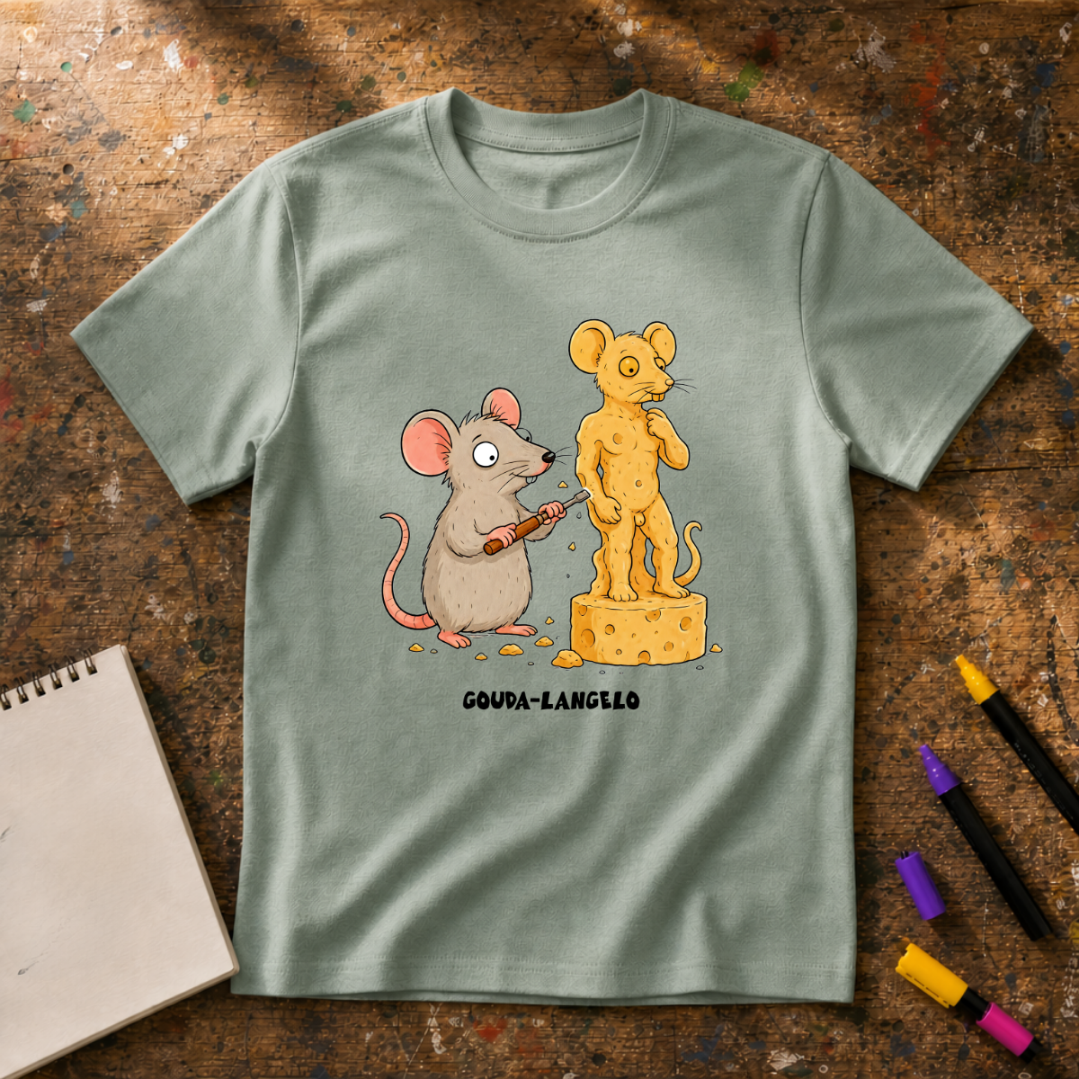 Gouda-Langelo Cheese Sculptor Graphic T-Shirt