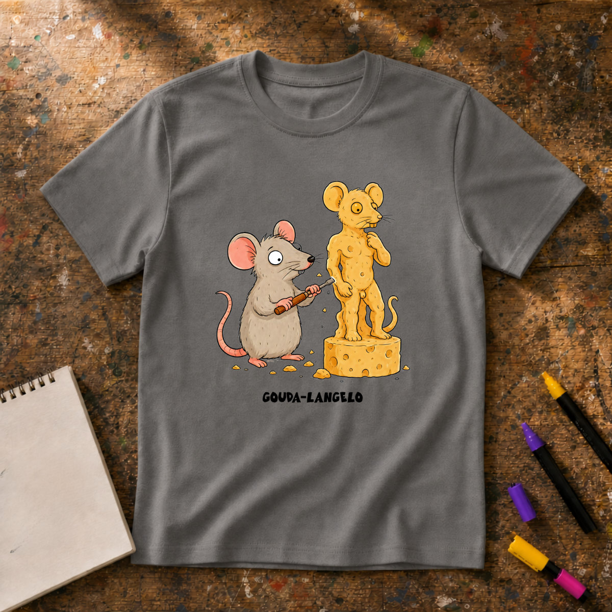 Gouda-Langelo Cheese Sculptor Graphic T-Shirt