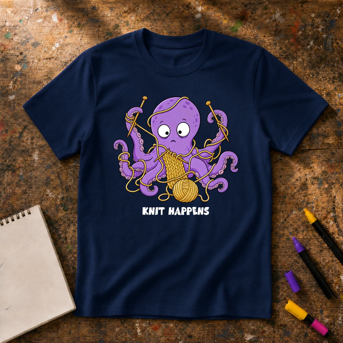 Knit Happens Octopus Graphic T-Shirt