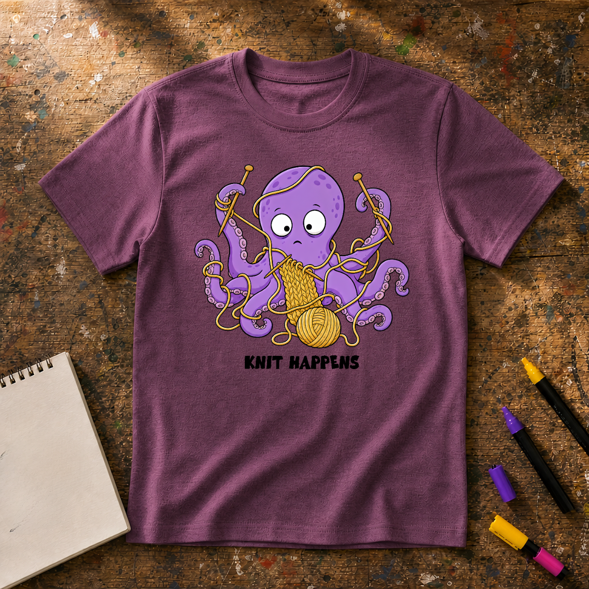 Knit Happens Octopus Graphic T-Shirt