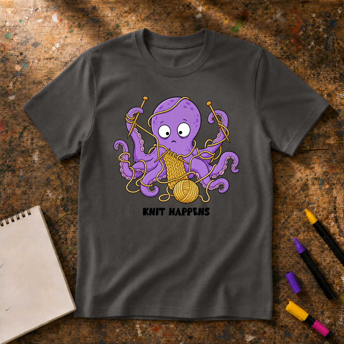 Knit Happens Octopus Graphic T-Shirt