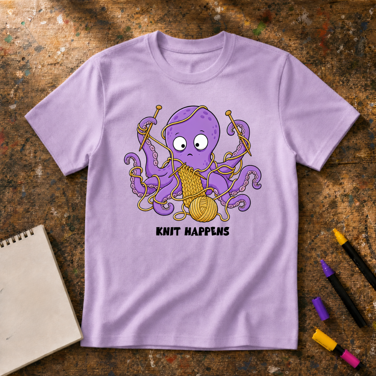 Knit Happens Octopus Graphic T-Shirt