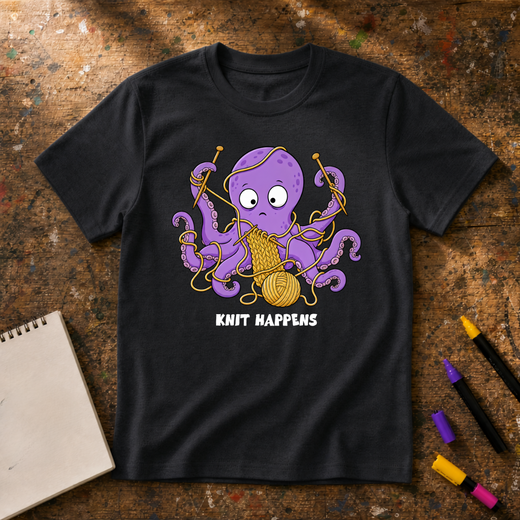 Knit Happens Octopus Graphic T-Shirt