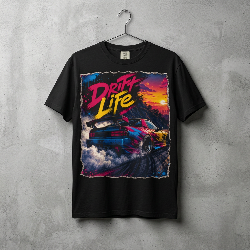 Retro Drift Life Graphic T-Shirt