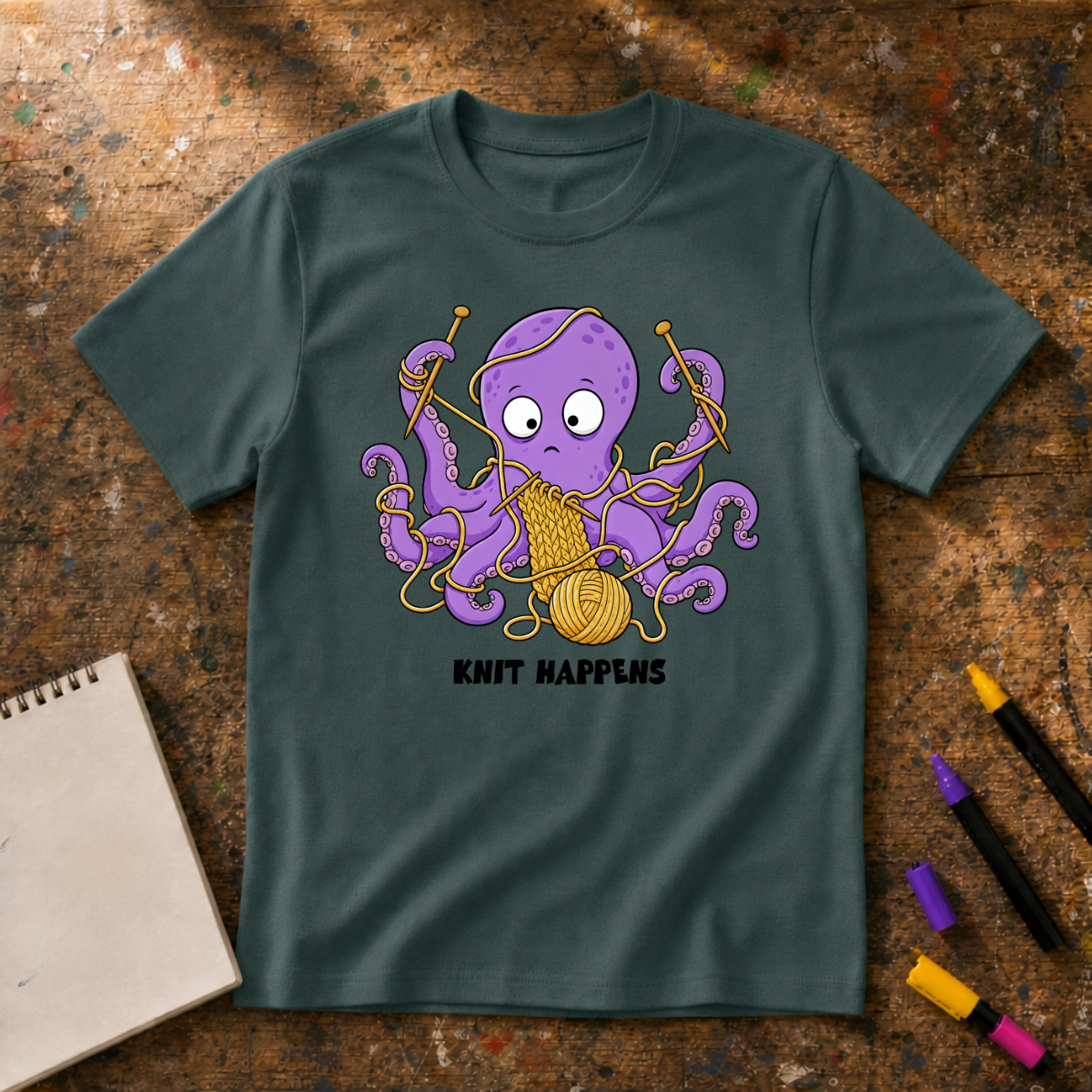 Knit Happens Octopus Graphic T-Shirt
