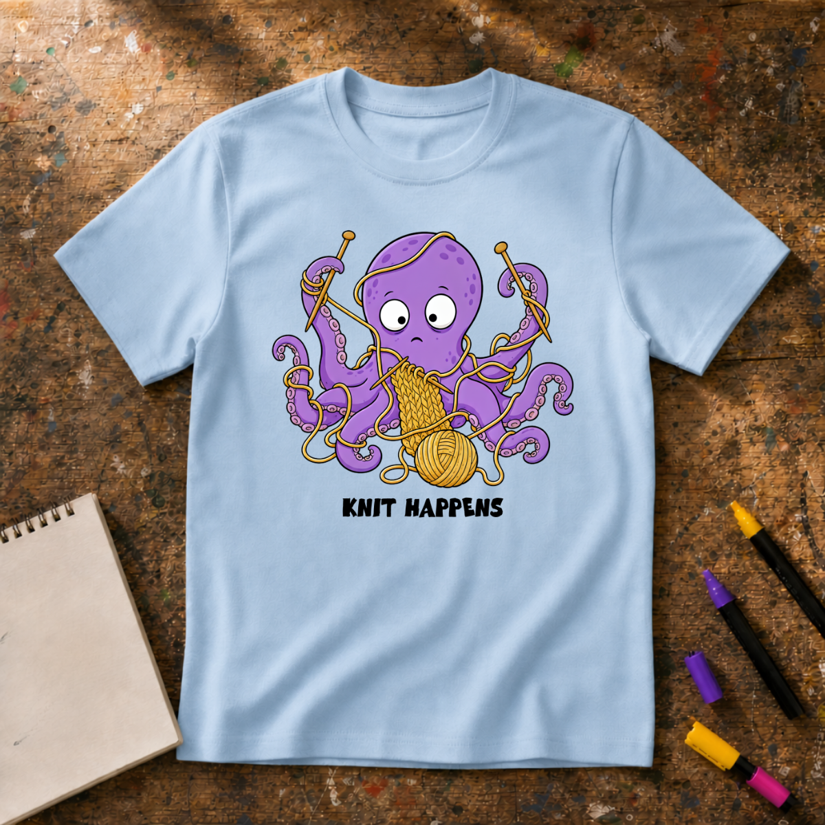 Knit Happens Octopus Graphic T-Shirt