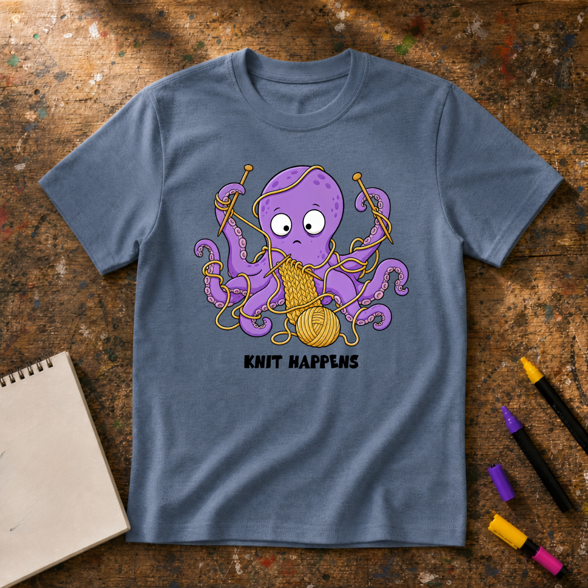 Knit Happens Octopus Graphic T-Shirt