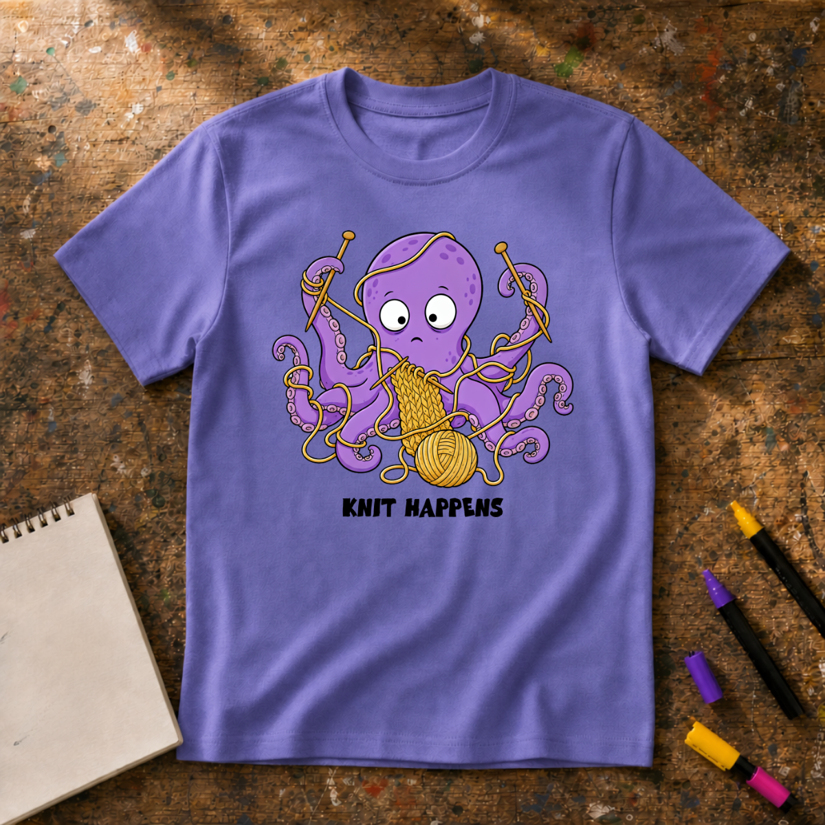 Knit Happens Octopus Graphic T-Shirt