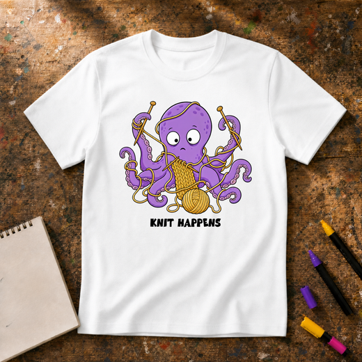 Knit Happens Octopus Graphic T-Shirt