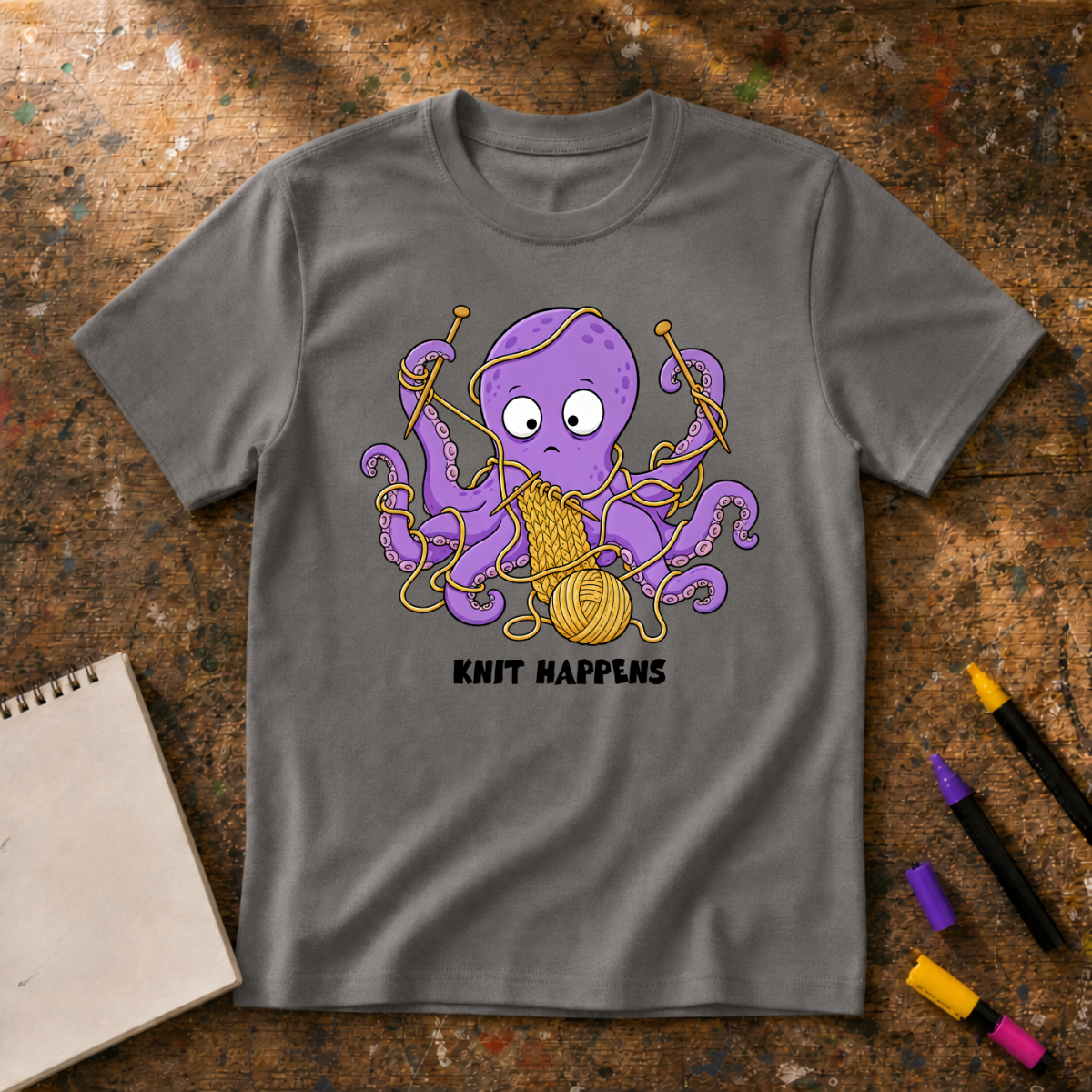 Knit Happens Octopus Graphic T-Shirt