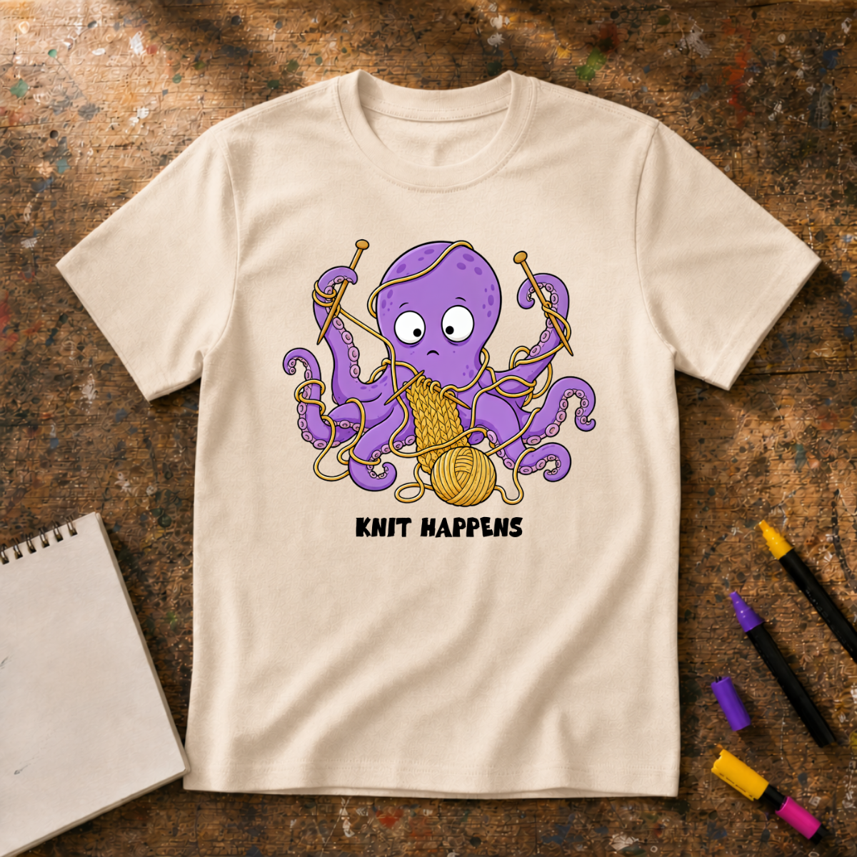 Knit Happens Octopus Graphic T-Shirt