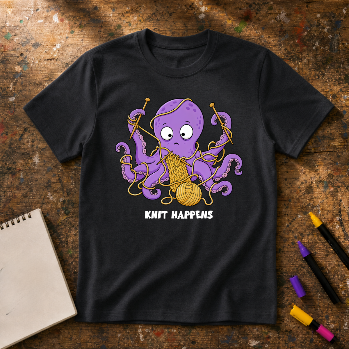 Knit Happens Octopus Graphic T-Shirt