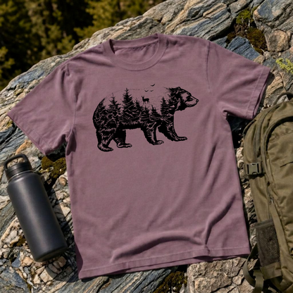 Bear Forest Silhouette Graphic T-Shirt