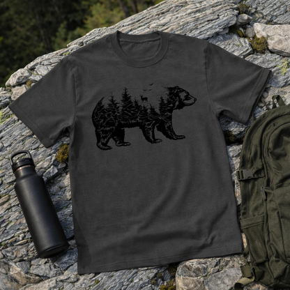 Bear Forest Silhouette Graphic T-Shirt