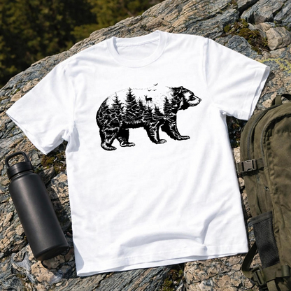 Bear Forest Silhouette Graphic T-Shirt