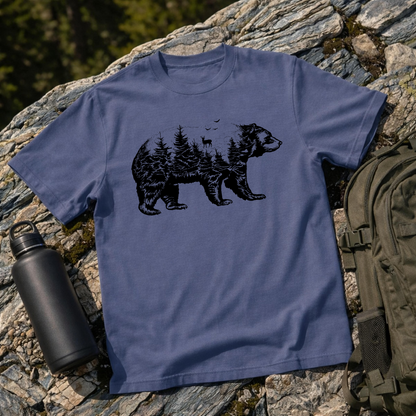 Bear Forest Silhouette Graphic T-Shirt